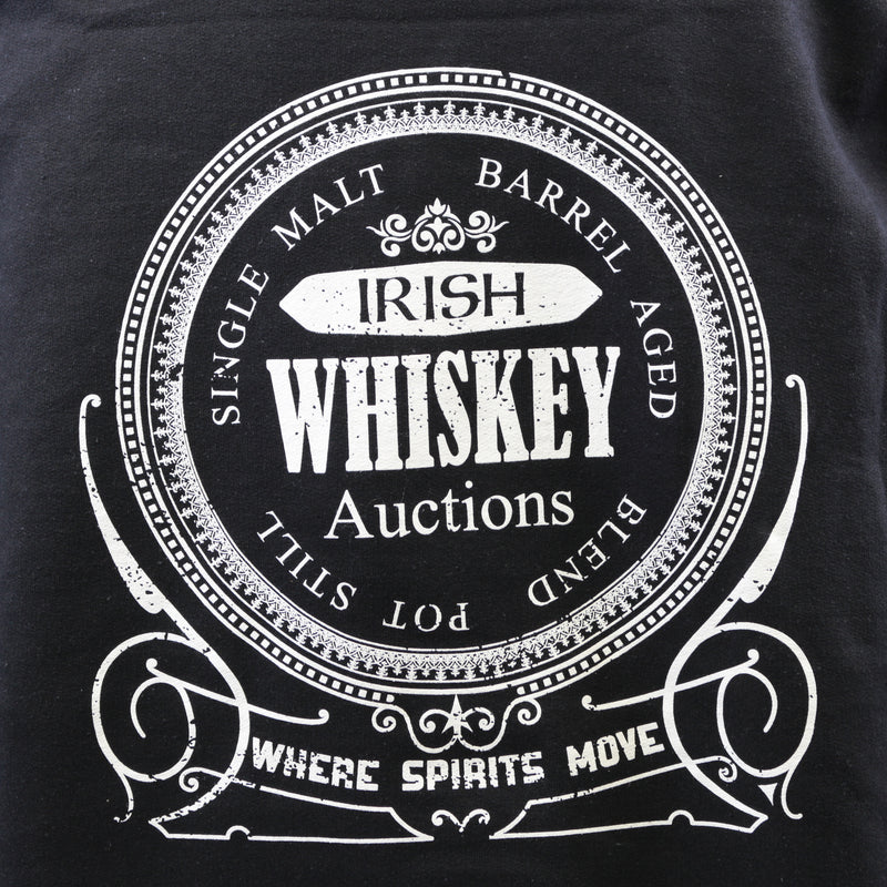 One of the first pieces of our merchandise.   This is a plain black short sleeve t-shirt with an eyecatching design on the back.   Part of the Tag Line that sets Irish Whiskey Auctions apart is the #Wherespiritsmove  We will buy and sell your spirits for 